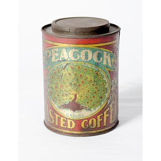 Peacock Roasted Coffee  Tin in Scarce Small Size
