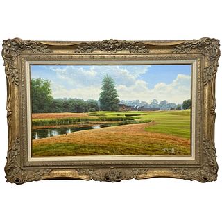   PGA BOWOOD GOLF COURSE OIL PAINTING