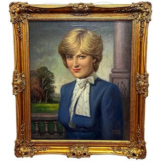 PORTRAIT LADY DIANA SPENCER OIL PAINTING