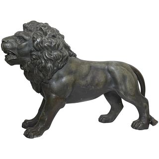  BRONZE SMALL MODEL LION SCULPTURE