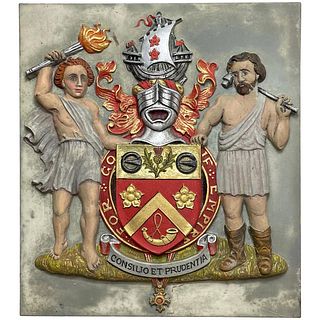  MILITARY KNIGHTHOOD OBE COAT OF ARMS PLAQUE