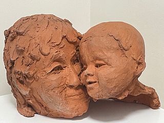 SCOTTISH MOTHER WITH BABY BUST TERRACOTTA
