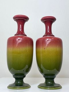  SMALL POTTERY ROUND VASES