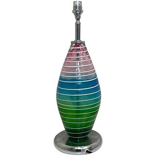 DECORATIVE ART GLASS HANDMADE HANDBLOWN TABLE LAMP