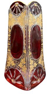 Moser Bohemian Glass Ruby Red Vase 