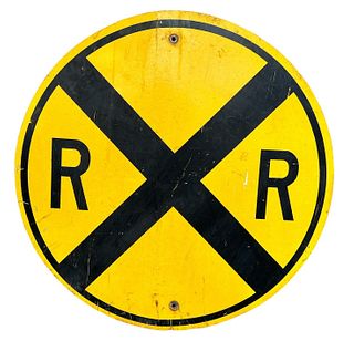 Large Vintage Original Railroad Crossing Sign 