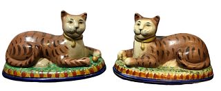 Pair STAFFORDSHIRE Cat Statues