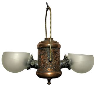 Victorian Hanging Copper Gas Lamp 