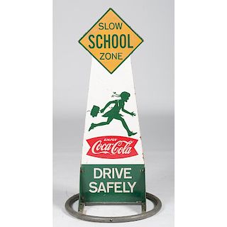 Coca-Cola  Wooden School Crossing Sign