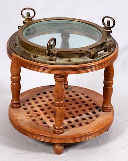 BRASS ROUND PORT HOLE TABLE