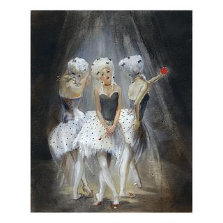 Lena Sotskova, "Old Play" Hand Signed, Artist Embellished Limited Edition Giclee on Canvas with COA.