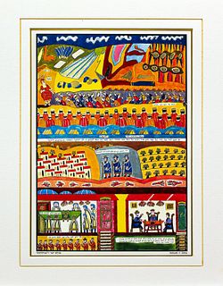 Shalom Moskovitz- Lithograph "Moses on Sinai and the Feast of Shavuoth"