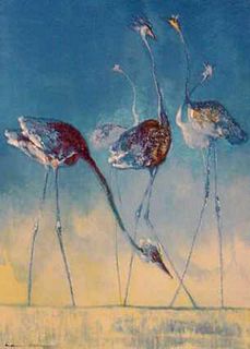 Edwin Salomon- Original Serigraph "Blue Birds"