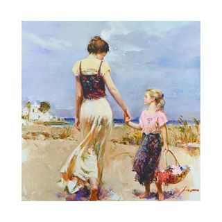 Pino (1939-2010), "Let's Go Home" Limited Edition Artist-Embellished Giclee on Canvas. Numbered and Hand Signed with Certificate of Authenticity.