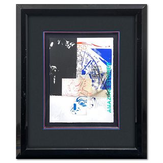 Crash, Framed Multilayer Collage and Mixed Media Original, Dated 1993 and Hand Signed with Letter of Authenticity.