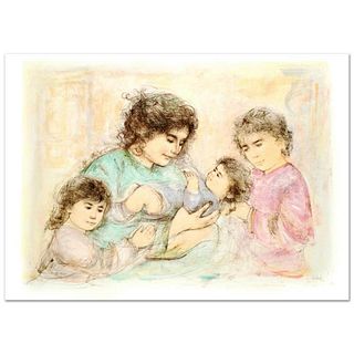 Marilyn and Children Limited Edition Lithograph (37" x 27") by Edna Hibel (1917-2014), Numbered and Hand Signed with Certificate of Authenticity.