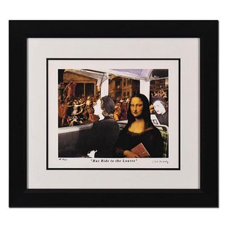 Nelson De La Nuez, "Bus Ride to the Louvre" Framed Limited Edition Artist Proof, Numbered and Hand Signed with Letter of Authenticity