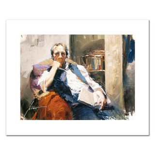 Pino (1939-2010), "The Professor" Limited Edition on Canvas, Numbered and Hand Signed with Certificate of Authenticity.