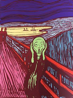 Andy Warhol- Silk Screen "Munch's 'The Scream' - Green"