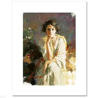 Pino (1939-2010), "Yellow Shawl" Hand Signed Limited Edition on Canvas with Certificate of Authenticity.