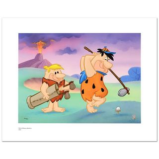 Fred and Barney Golfing Limited Edition Giclee from Hanna-Barbera, Numbered with Hologram Seal and Certificate of Authenticity.