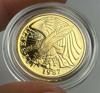 1987-W United States "Constitution" Commemorative $5 Gold PF69+