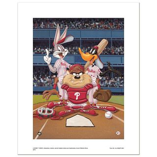 At the Plate (Phillies) Numbered Limited Edition Giclee from Warner Bros. with Certificate of Authenticity.