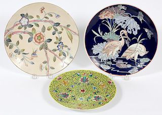 CHINESE PORCELAIN PLATES BIRDS AND FLORAL DESIGNS