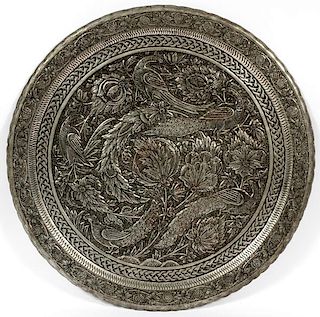 MIDDLE EASTERN ROUND PLATED METAL PLAQUE