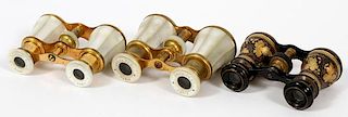 FRENCH MOTHER OF PEARL OPERA GLASSES ONE ENGRAVED