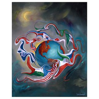 Jim Warren, "Come Together" Hand Signed, Artist Embellished AP Limited Edition Giclee on Canvas with Letter of Authenticity