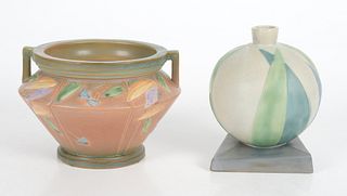 Two Pieces of Roseville Futura Pottery
