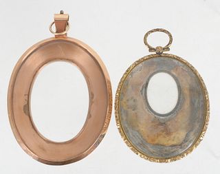 Two Rose Gold Filled Oval Locket Case Frames