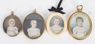 Four Portrait Miniatures of Children