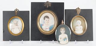 Four Portrait Miniatures of Children, Early 19th Century