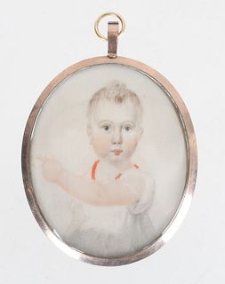 Double-Sided Portrait Miniature; Gentleman / Child