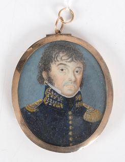 Double-Sided Portrait Miniature; Naval Officer