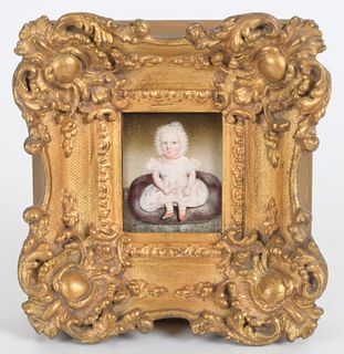 Full Length Portrait Miniature of an Infant Girl