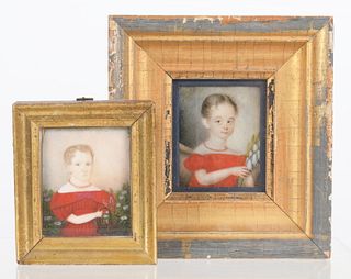 Two Portrait Miniatures of Children