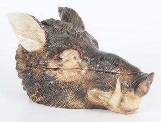 Italian Porcelain Boars Head Tureen