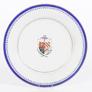 Chadwick Armorial Chinese Export Porcelain Plate