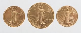 Three American Golden Eagle Coins