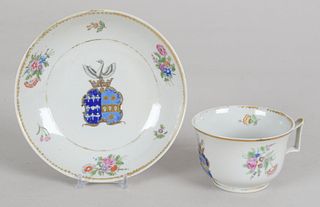 A Chinese Armorial Cup & Saucer