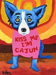 George Rodrigue (1944 - 2013) "Kiss Me I'm Cajun"