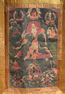 Early Antique Tibetan Thangka, Signed