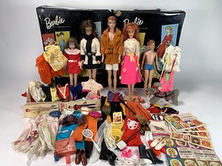 BARBIE CARRYING CASE WITH DOLLS & ACCESSORIES ALLAN RICKY POODLE