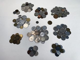 LARGE COLLECTION OF INTERNATIONAL CURRENCY COINS EUROPE AND ASIAN
