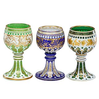 BOHEMIAN CASED GLASS ROEMERS