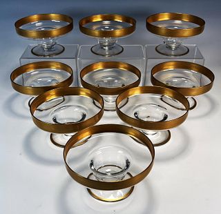 9 GOLD BANDED DESSERT COUPES