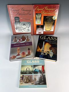5 BOOKS ON DEPRESSION GLASS AND COLLECTIBLE GLASSWARE